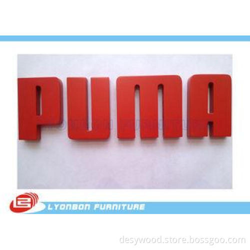 Red Character Engraved Logo Wood Display Accessory MDF , Pa